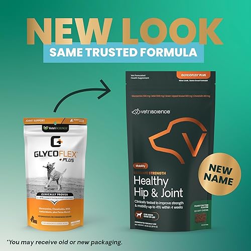 Miniatura 40 de VetriScience Ultimate Strength - Masticables saludables para cadera y articulaciones, glucosamina GlycoFlex, condroitina y mejillón de labios