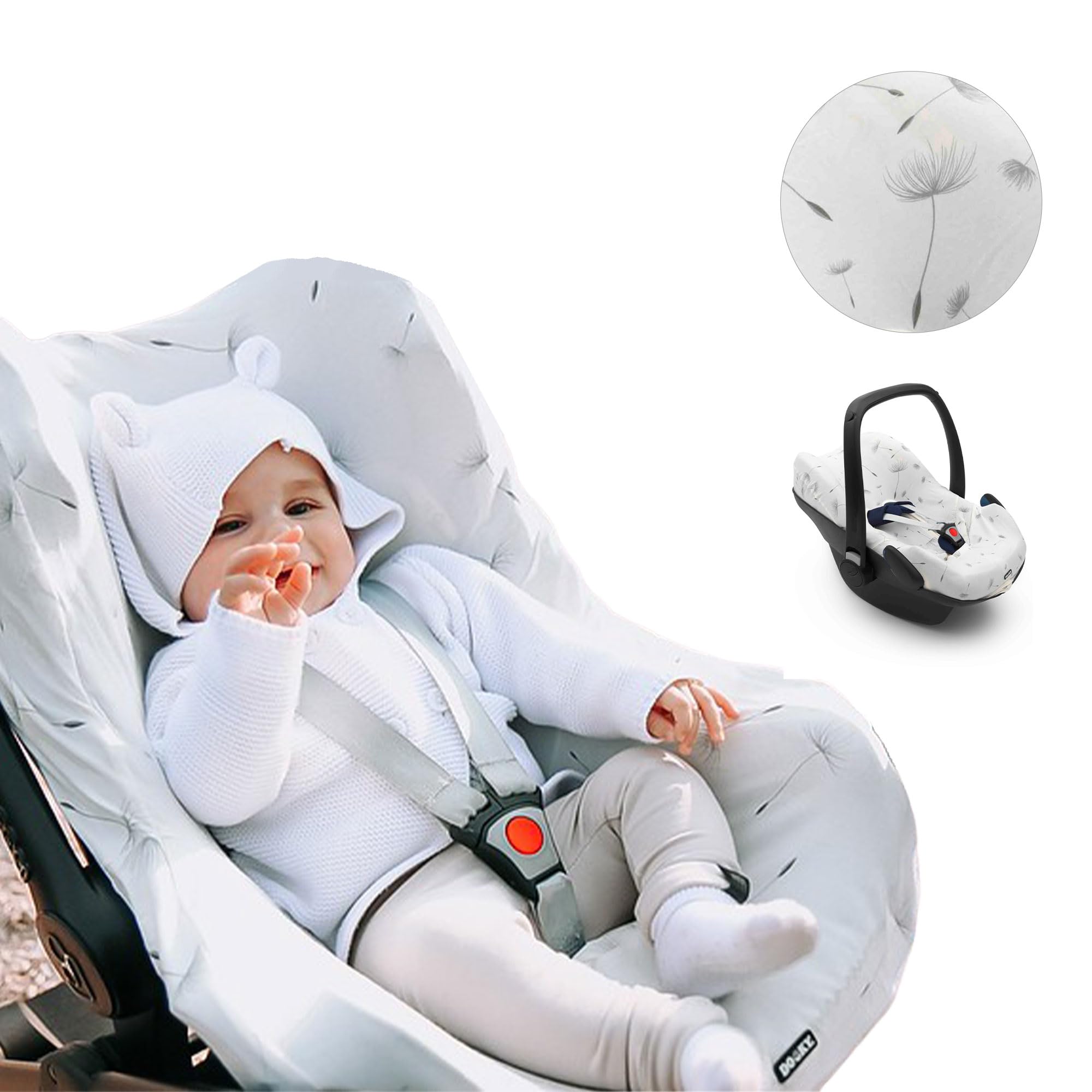 The Original Dooky 126803 Copri Seggiolino Auto Gruppo 0+ e Ovetto Universale - Dandelion - 160 g
