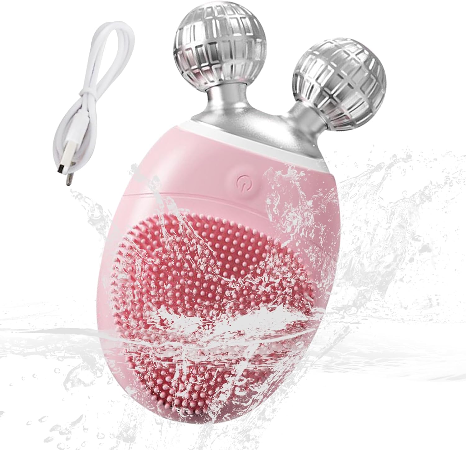 Facial Cleansing Brush, Face Roller, 8,5 x 5,5 x 5,5 x 3,5 cm Elektrische Reiniging Massager Tool, Vibrating 5-Speed Gentle Exfoliator, Pore Cleaner voor Dagelijks, Mannen en Vrouwen