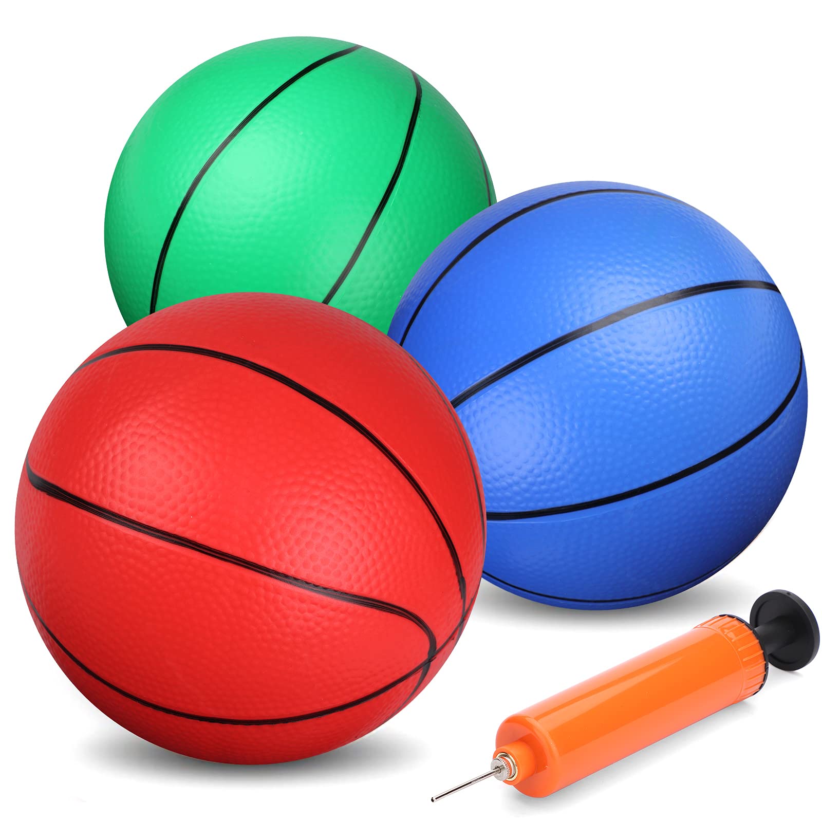 3 PCS PVC Small Basketball for Indoor Basketball Mini Hoops, Soft Rubber Small Repacement Basketball for Over Door Basketball Hoop Sets, Little Basketballs for Throwing Shooting