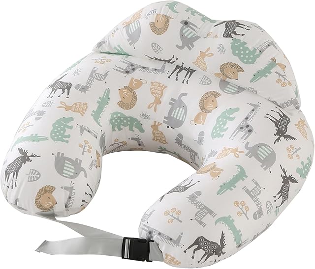 SHANNA Nursing Pillow Bottle Feeding Breastfeeding Pillow, Multifunctional Nursing Pillow with 100% Cotton Romvable Washable Cover Adjustable Waist Strap Support, Gifts for Pregnancy(Forest Animals)