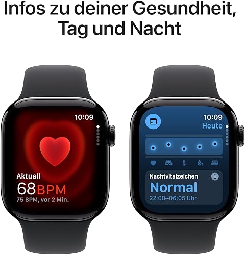 Apple Watch Series 10 (46 mm GPS + Cellular) Montre connectée avec Boîtier en Aluminium Noir de Jais et Bracelet Sport Noir (M/L). (Reconditionné) - 5