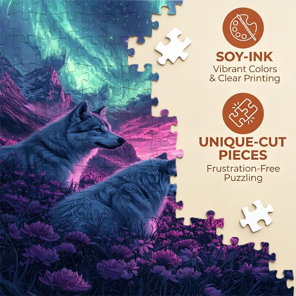 Puzzle 3000 elementów, puzzle dla dorosłych biały wilk aurora artystyczne puzzle, gra puzzli, drewniane układanki, niemożliwe klasyczne układanki, do gry edukacyjnej wyzwanie zabawki, rodzinne