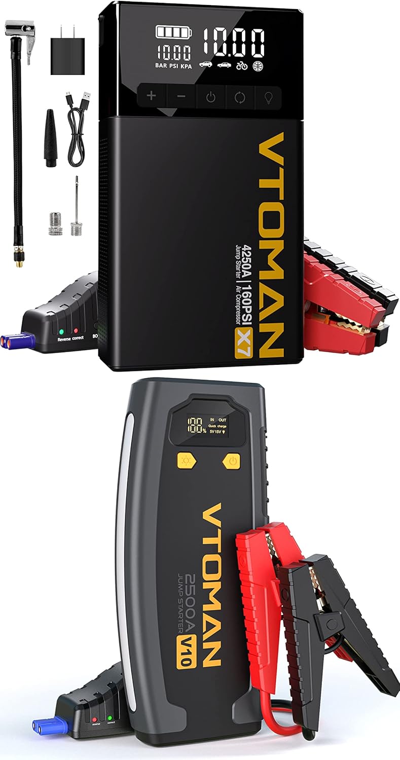 VTOMAN X7 Jump Starter with Air Compressor & V10 Jump