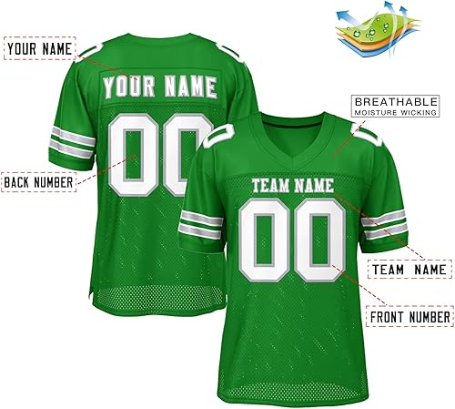 Miniatura 2 de Camiseta de fútbol de costura personalizada para hombresmujeresjóvenes, número de nombre del equipo cosido personalizado, tamaño grande