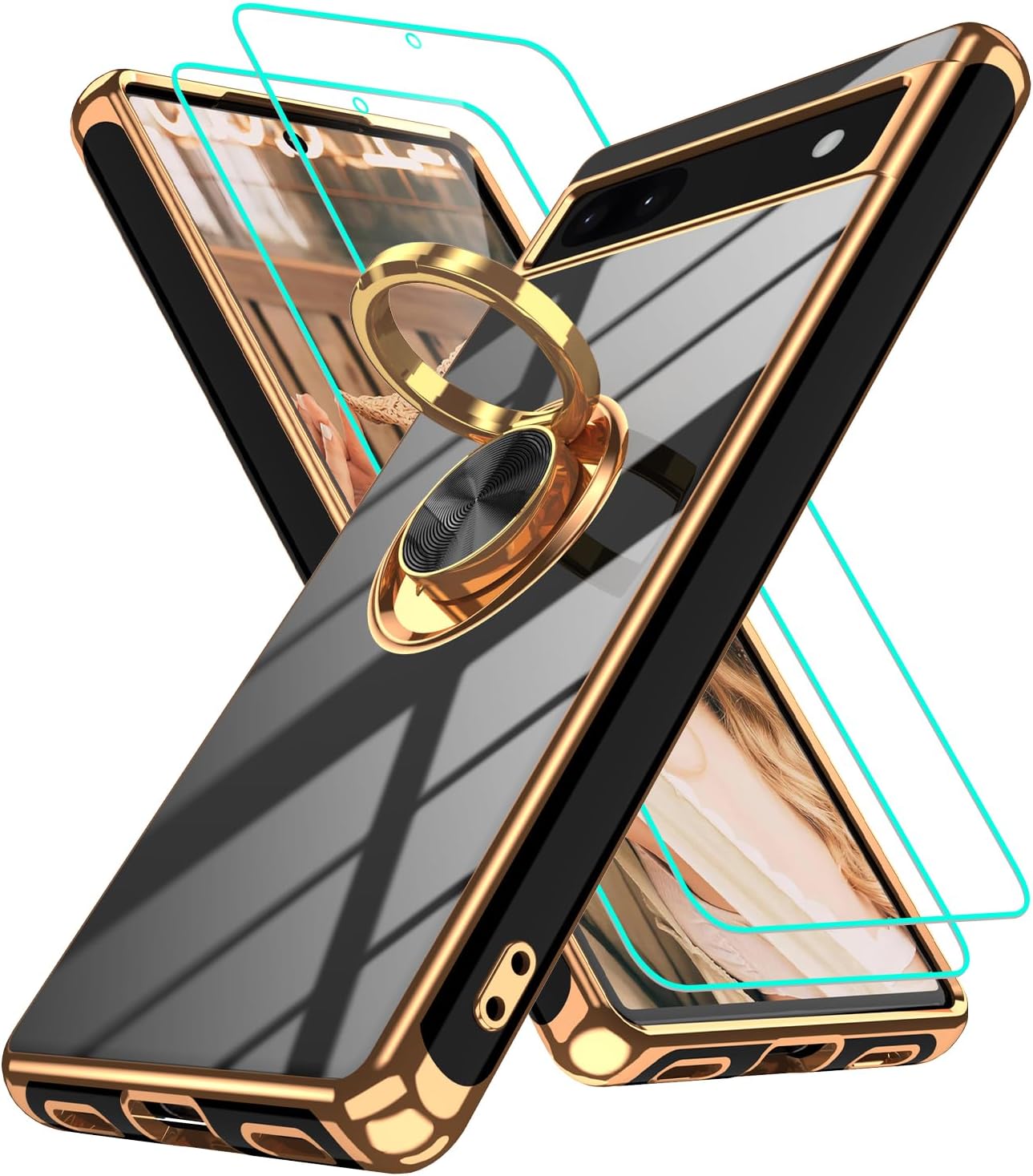 For Galaxy S21 Case,with Screen Protector, Built-in 360° Rotation Ring Holder - View #6