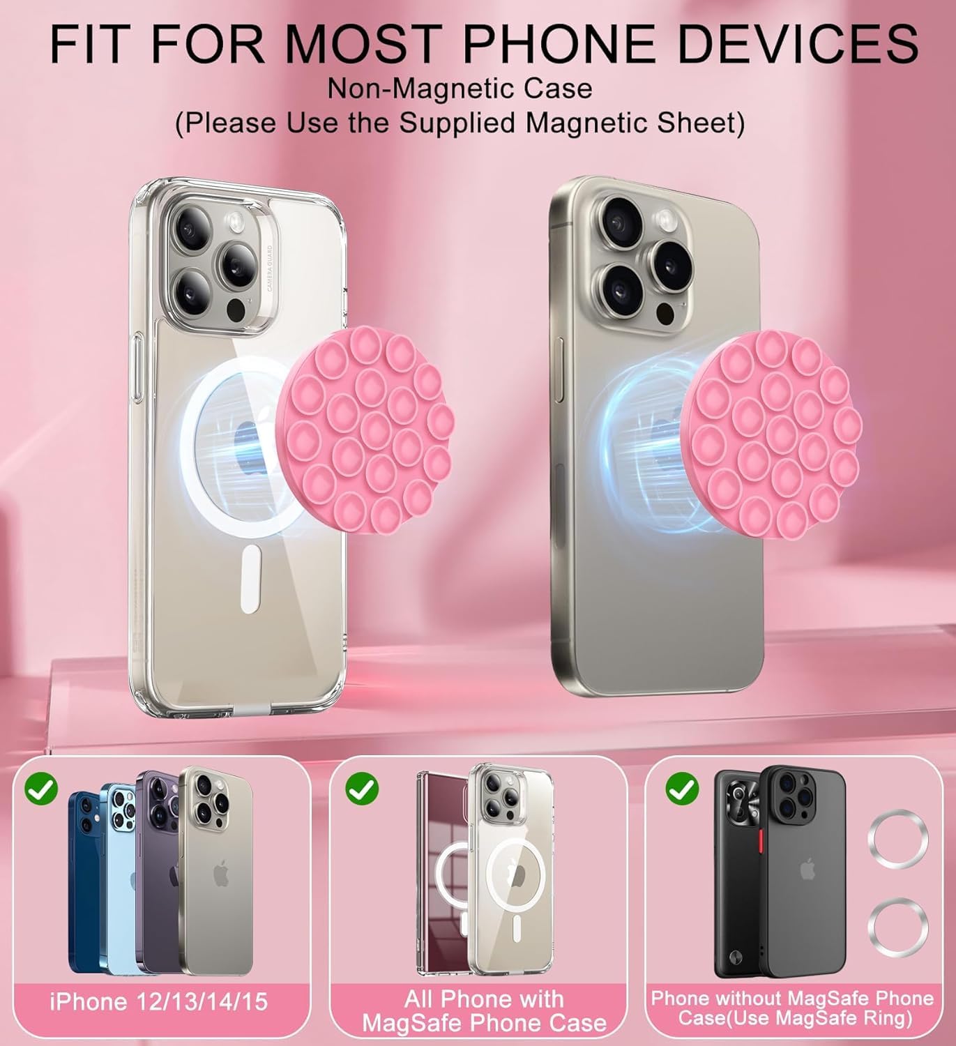 Suction Cup Pop Socket And Car Mount Shower Mirror Pop-tech