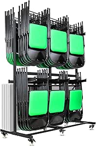 Amazon.com: Gliretiky Folding Chair Cart Storage Rack Thickened Two ...