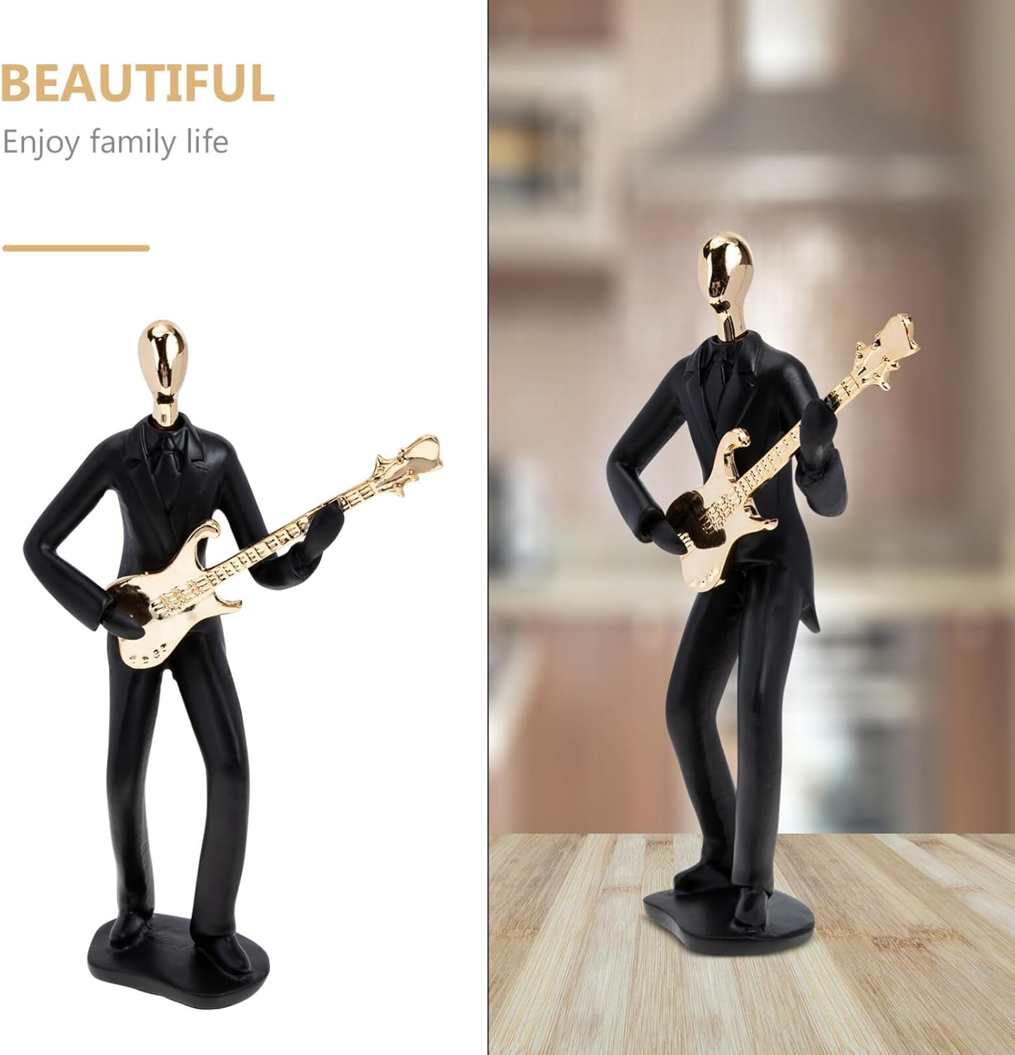 ARTIBETTER Musician Guitar Player Statue Musical Instrument Guitar Collectible Figurine Music Trophy Awards Desktop Ornament for Home Cafe Counter Office Book Shelf Decor