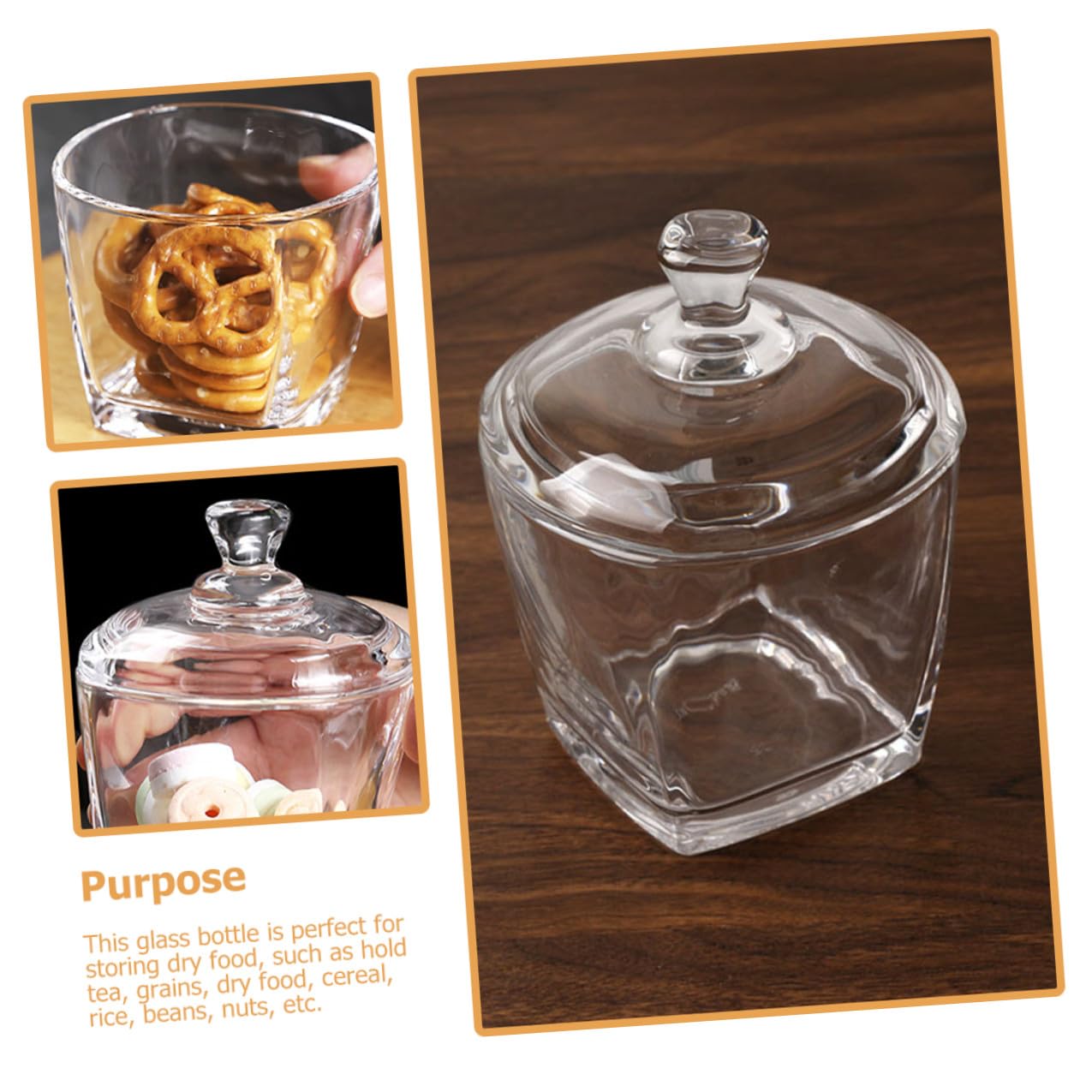 Toyvian Glasdose Mit Deckel 2 Stück 260 Ml Klarglas Vorratsglas Luftdicht Für Snacks Süßigkeiten Und Tee Vielseitig Einsetzbar
