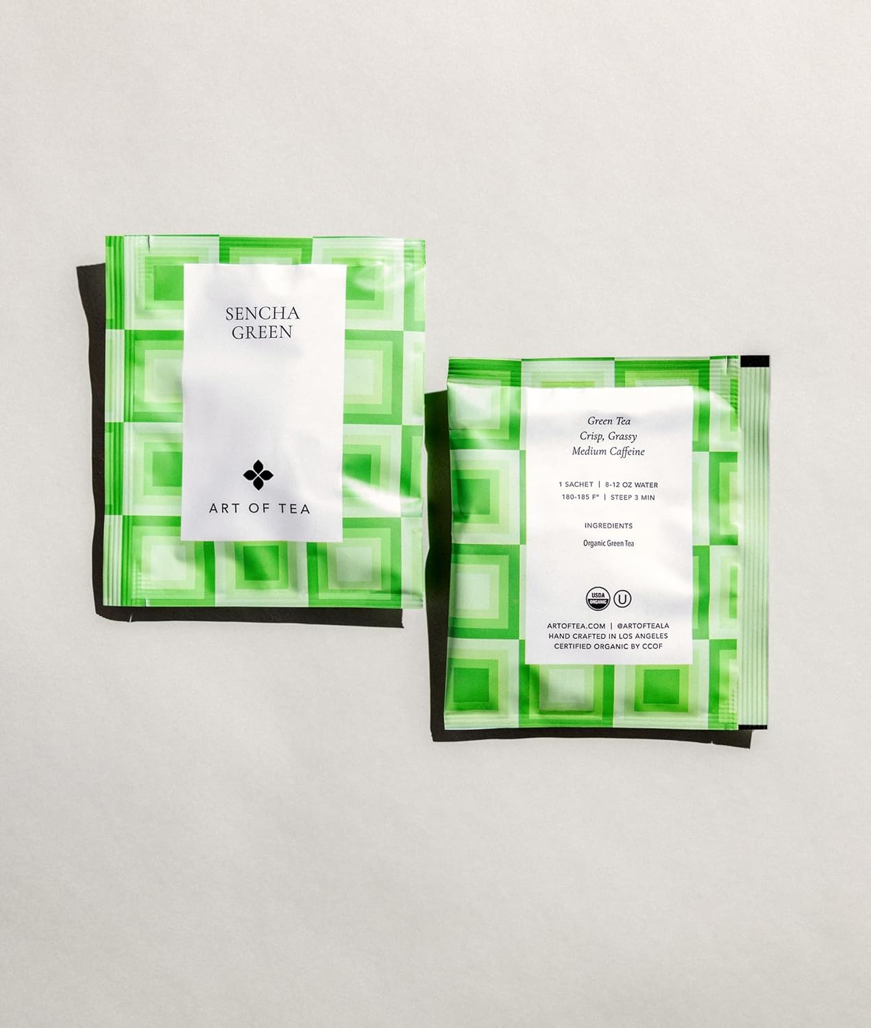 Art of Tea | Organic Sencha Green Tea Bags | 50 Pyramid Tea Bag Sachets