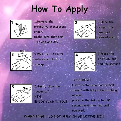 Miniatura 7 de CHARLENT Tatuajes temporales de sirena con purpurina para niñas, 12 hojas de tatuajes temporales con purpurina para niñas, regalos de fiesta de