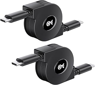 Cable Matters Short Retractable USB C Cable (Short USB C to USB C Retractable Cable) - 1m
