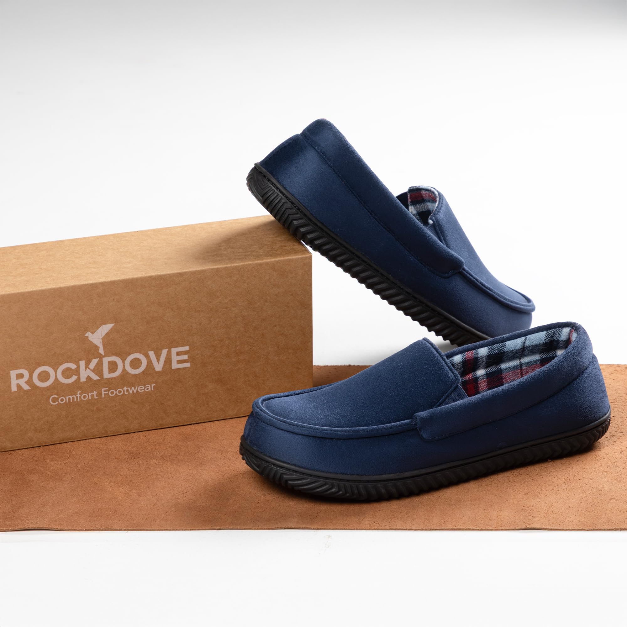 RockDove Zapatilla de Casa Loafer Forrada con Franela para Hombre