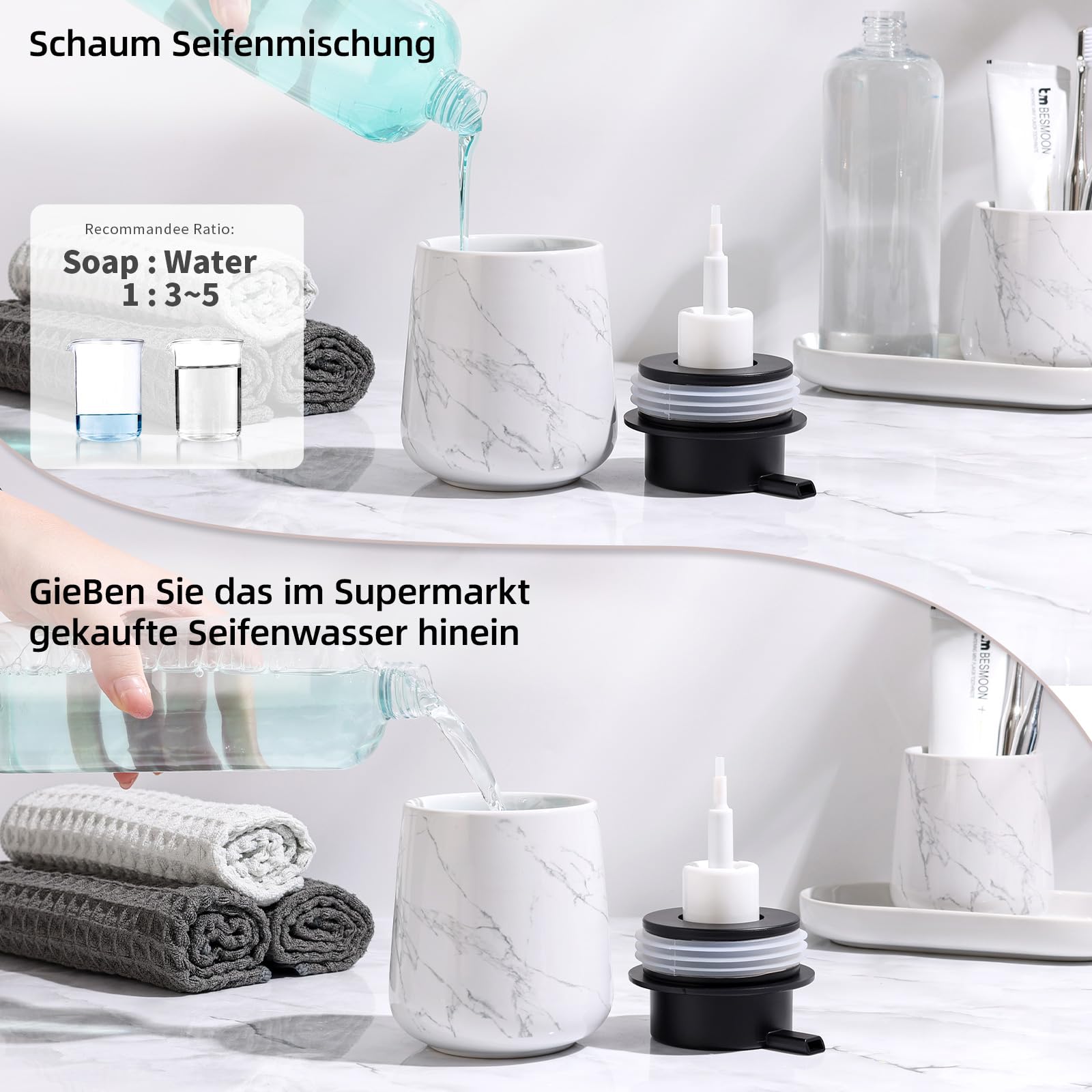 Badkameraccessoires, 3-delige Accessoires, Bevat 350 Ml Zeepdispenser 320 Ml Tandenborstelbeker En Zeepbakje Geschikt Voor Badkamer Wastafel