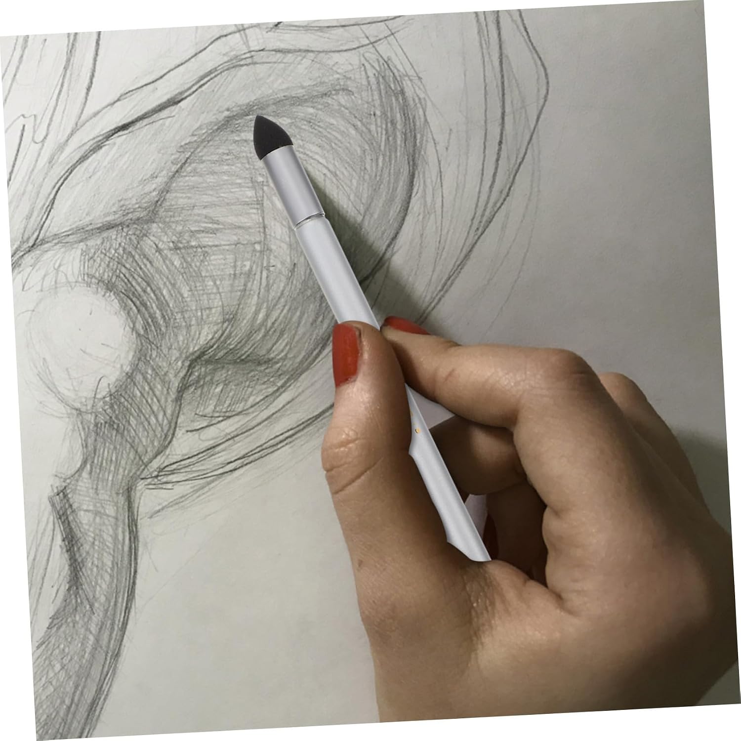 3PCS Artist Sketch Sponge Pens Plastic Soft Sponge Detail Blending Tools for Drawing Paper Wiping Highlighting and Correction for Art Students and Professionals