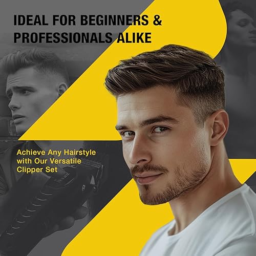 Miniatura 6 de SUPRENT Kit de corte de pelo recargable para hombre con pantalla LED, cortadora de pelo inalámbrica para uso doméstico y barberos (negro)