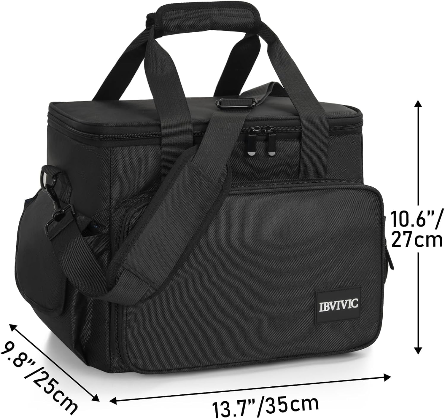 OUUTMEE Bolsa para archivos de cable de DJ, bolsa de almacenamiento de alambre de DJ, bolsa organizadora de equipos de DJ de nailon 1680D con separadores extraíbles y base acolchada, bolsa de alambre