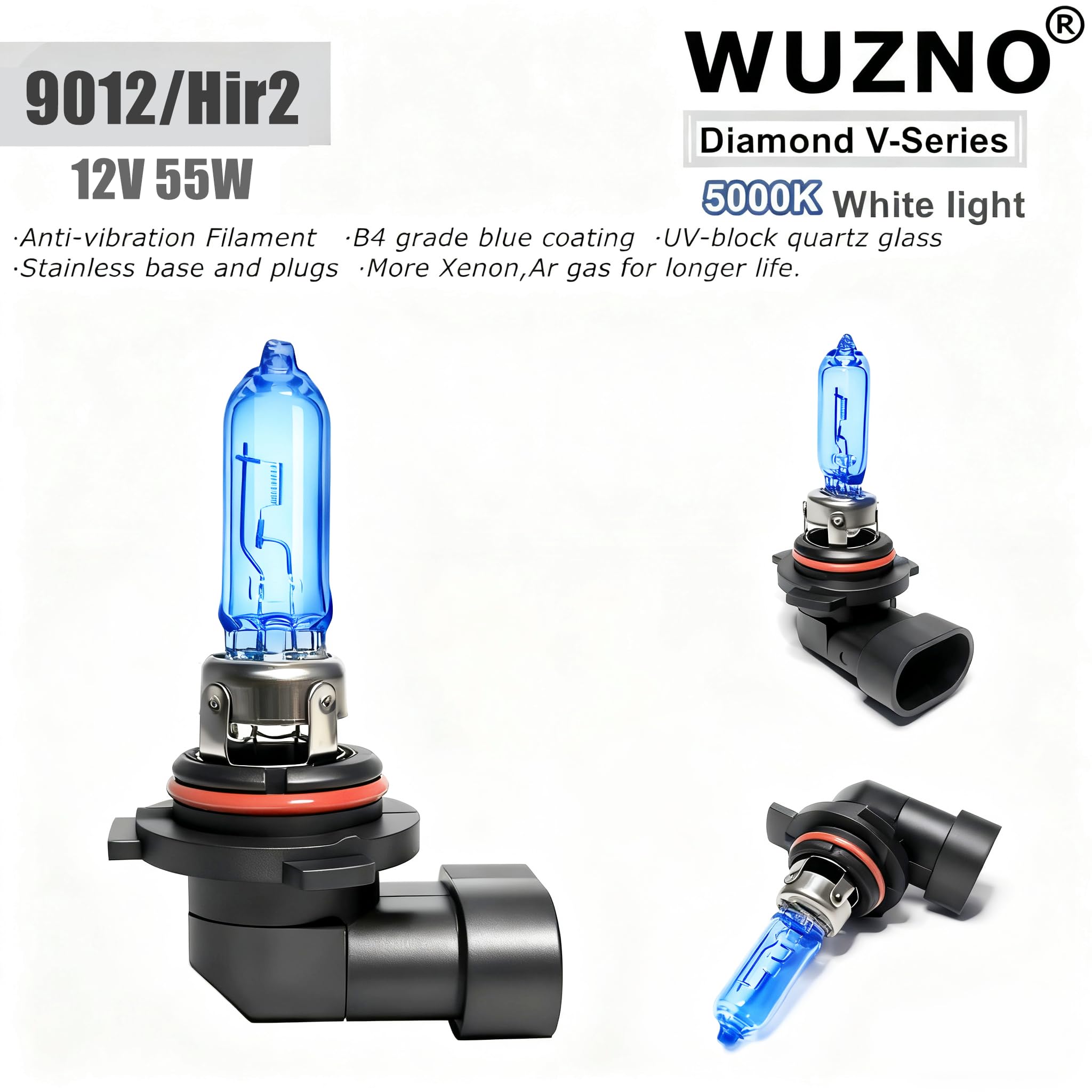 Amazon.com: Wuzno 9012 Halogen Headlight Bulb 12V 55W, Auto Light