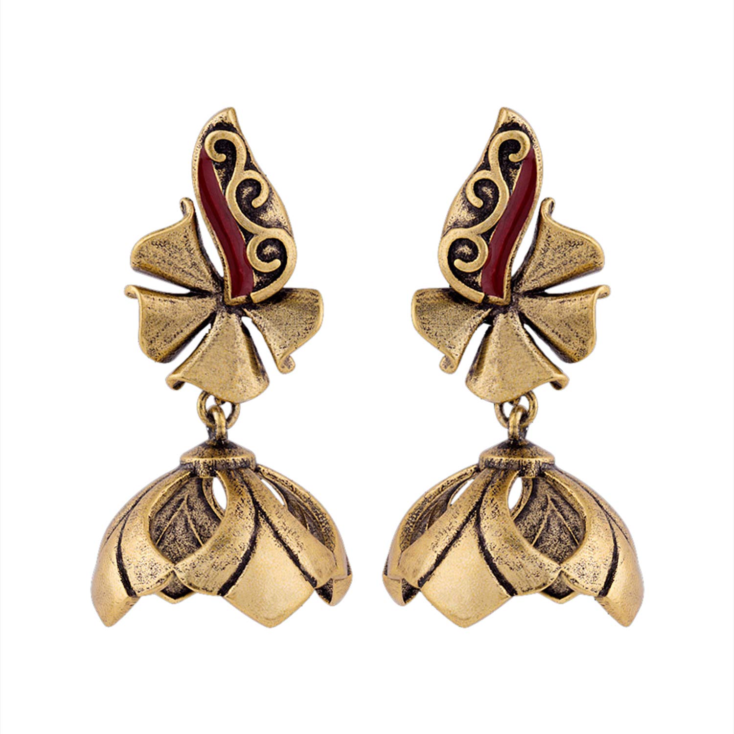 Voylla Bharatnatyam Drape Floral Inspired Drop Earrings (B08L3VRXT8) Amazon Price History, Amazon Price Tracker