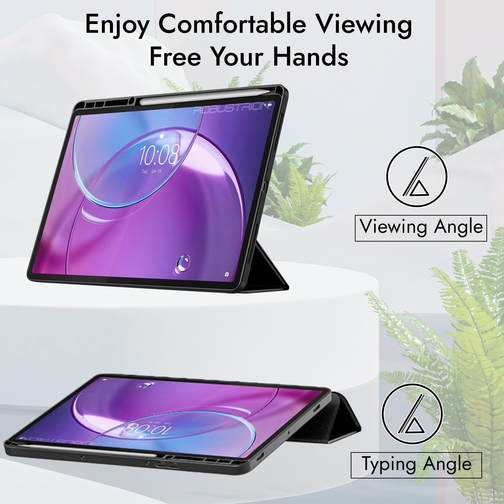 Robustrion Case for Lenovo Idea Tab Pro 2nd Gen 13 inch Cover Case with [Pencil Holder] [Soft Flexible Case] for Lenovo Idea Tab Pro Gen 2 Cover Case 13 inch [Auto Sleep Wake Support] - Black — Amazon image 8