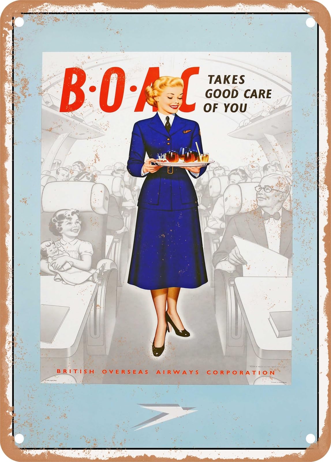 METAL SIGN - 1951 BOAC Takes Good Care of You Vintage Ad home decor