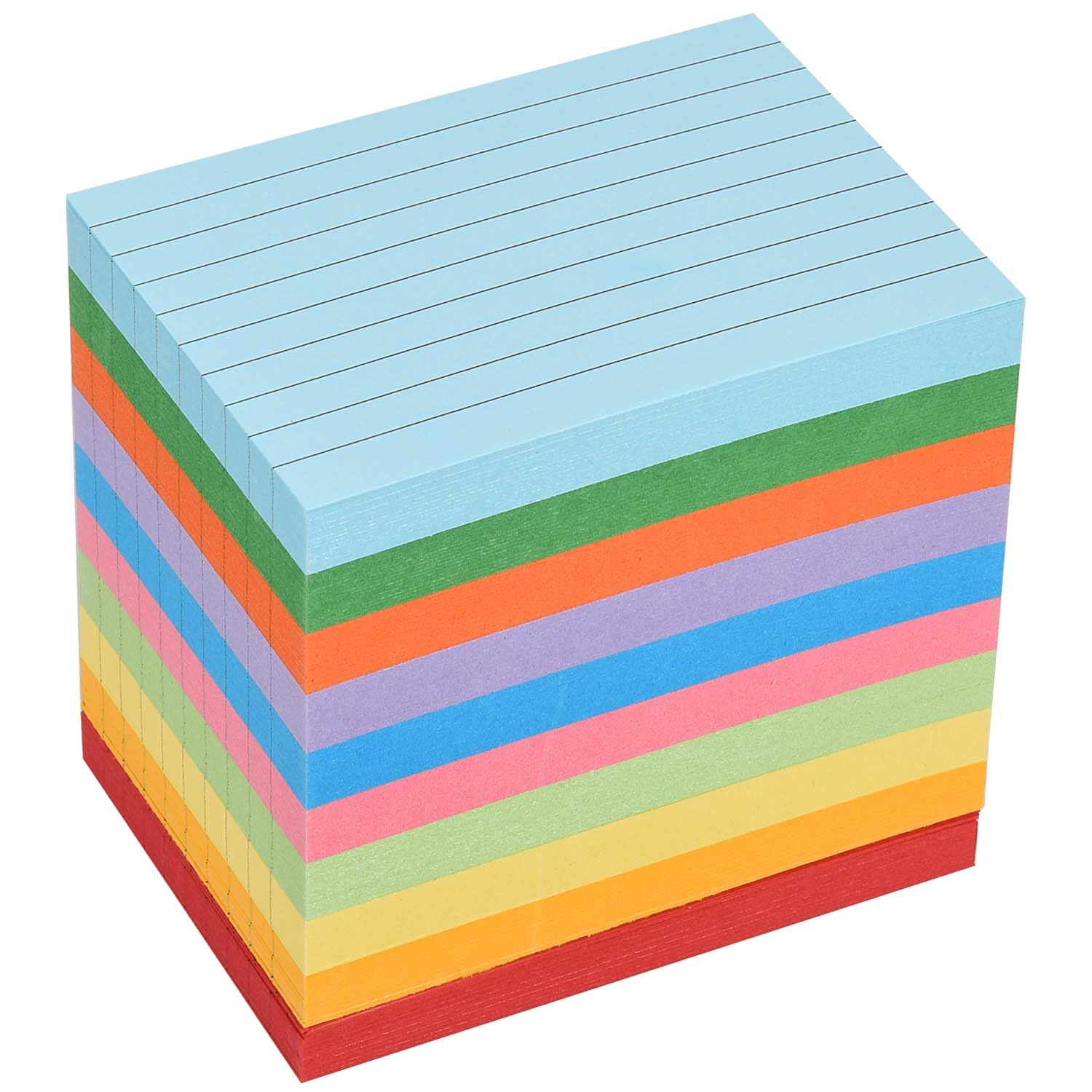 OBTANIM 500 Count 3 x 4 Inch Index Cards Assorted Colors Ruled Index Flash Cards for Studying Taking Note Office Home and School Daily Recording