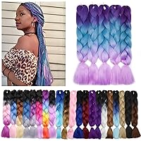 Vista 164 de Benehair 1 paquete de 1 paquete de extensiones de cabello trenzado de 24 pulgadas, extensiones de cabello sintético de alta temperatura, extensiones
