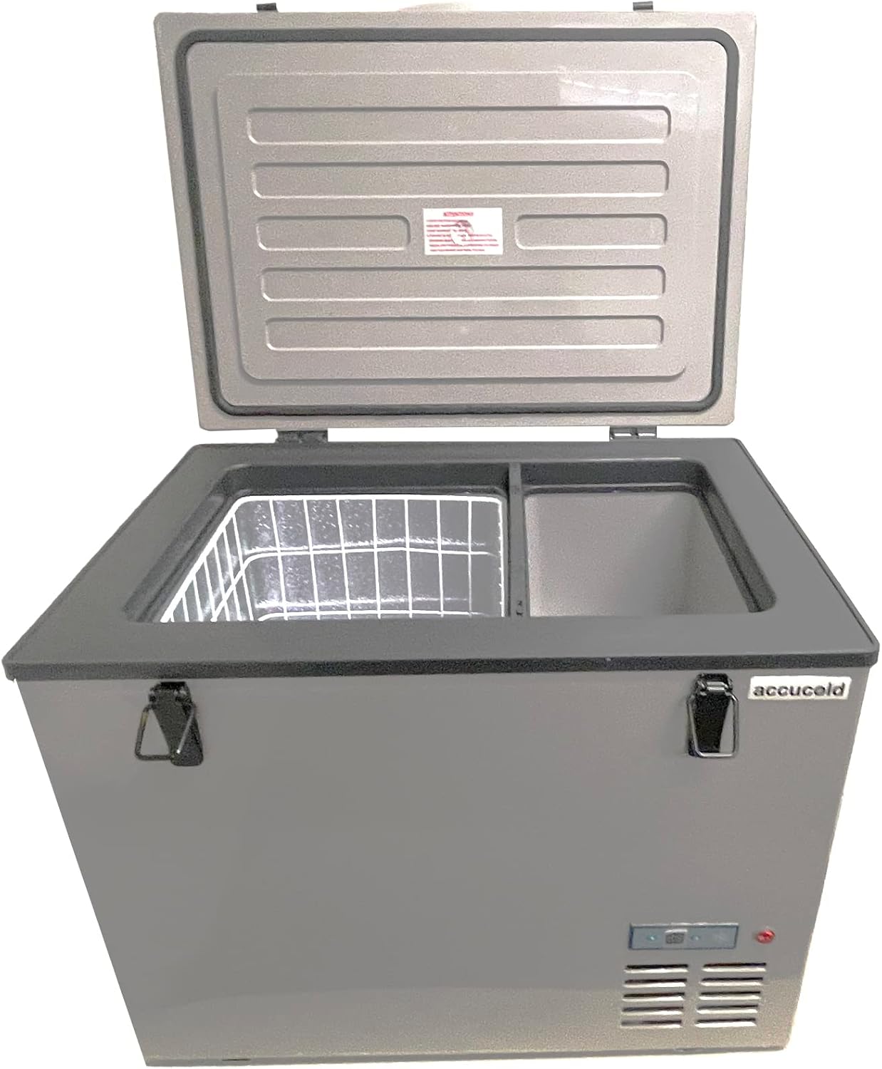 Summit Portable Refrigerator & Freezer, 1.94 cu.ft. Capacity, 12V DC Socket or Standard Wall Outlet, Gray- SPRF56