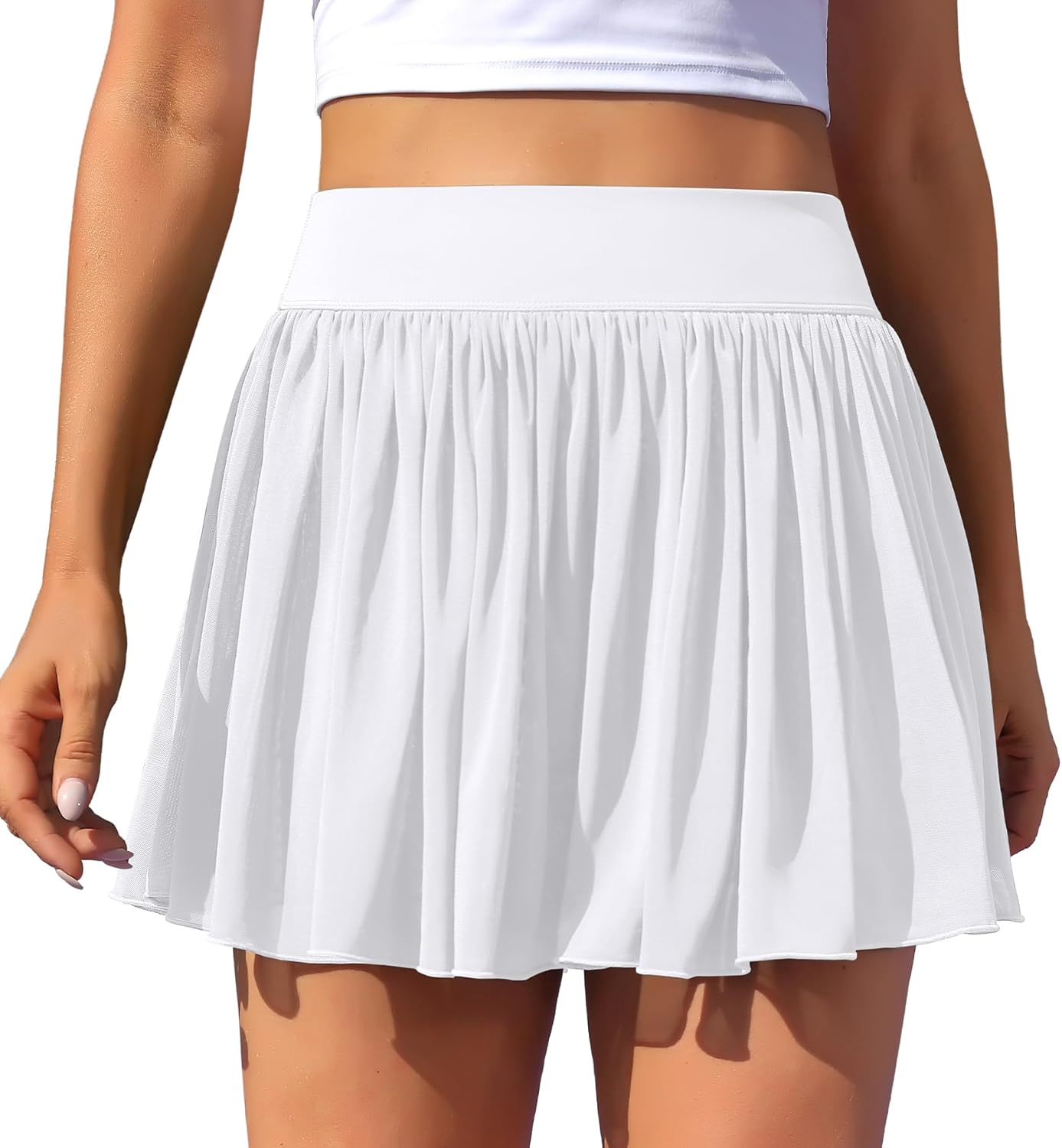 ATTRACO Tennis Skirts for Women with Shorts and Pockets Scalloped Athletic Golf Skorts