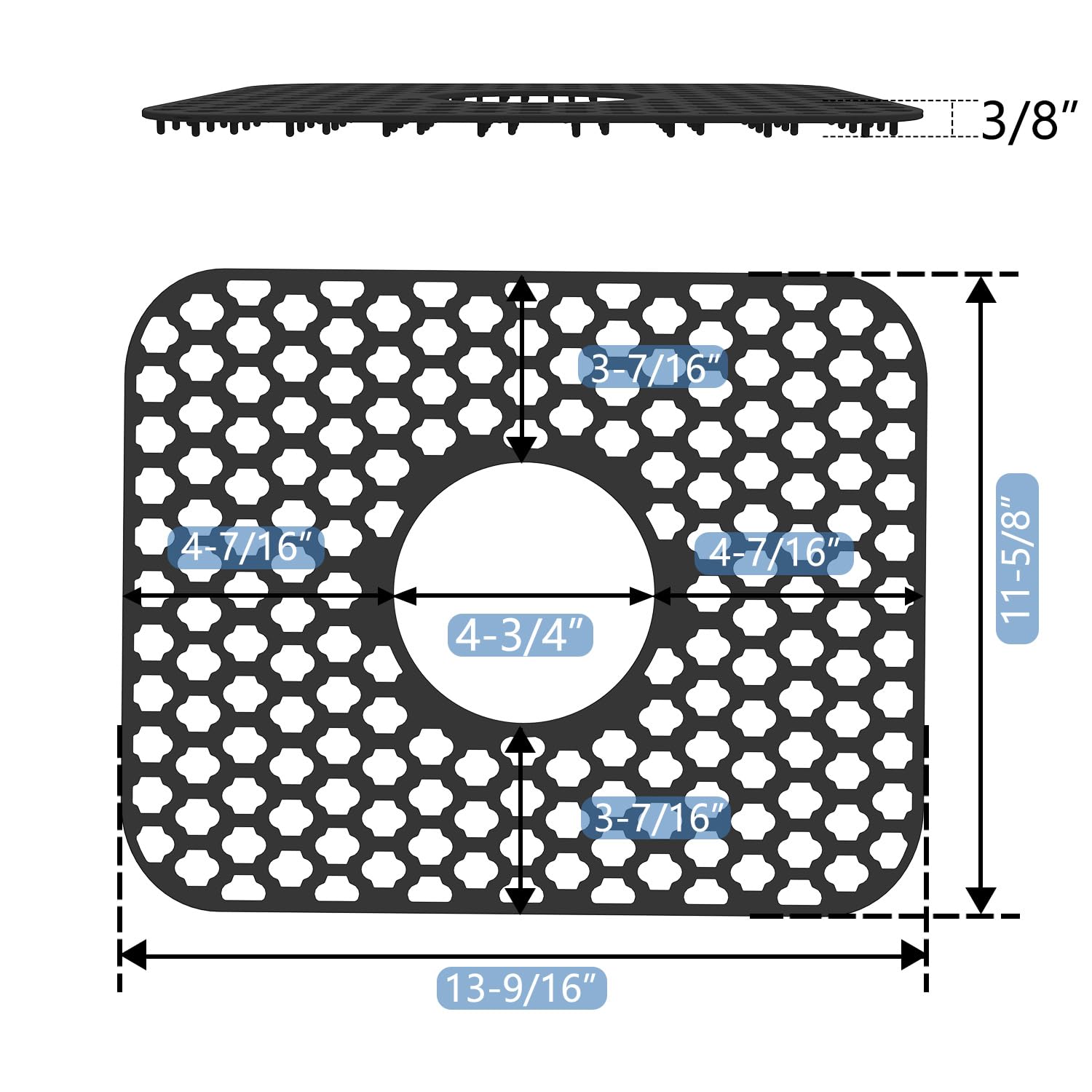 Paquete de 2 protectores de silicona para fregadero de cocina y baño, 13.58 x 11.6 pulgadas, resistentes al calor, protectores de fregaderos antideslizantes y duraderos, de silicona, drenaje 6