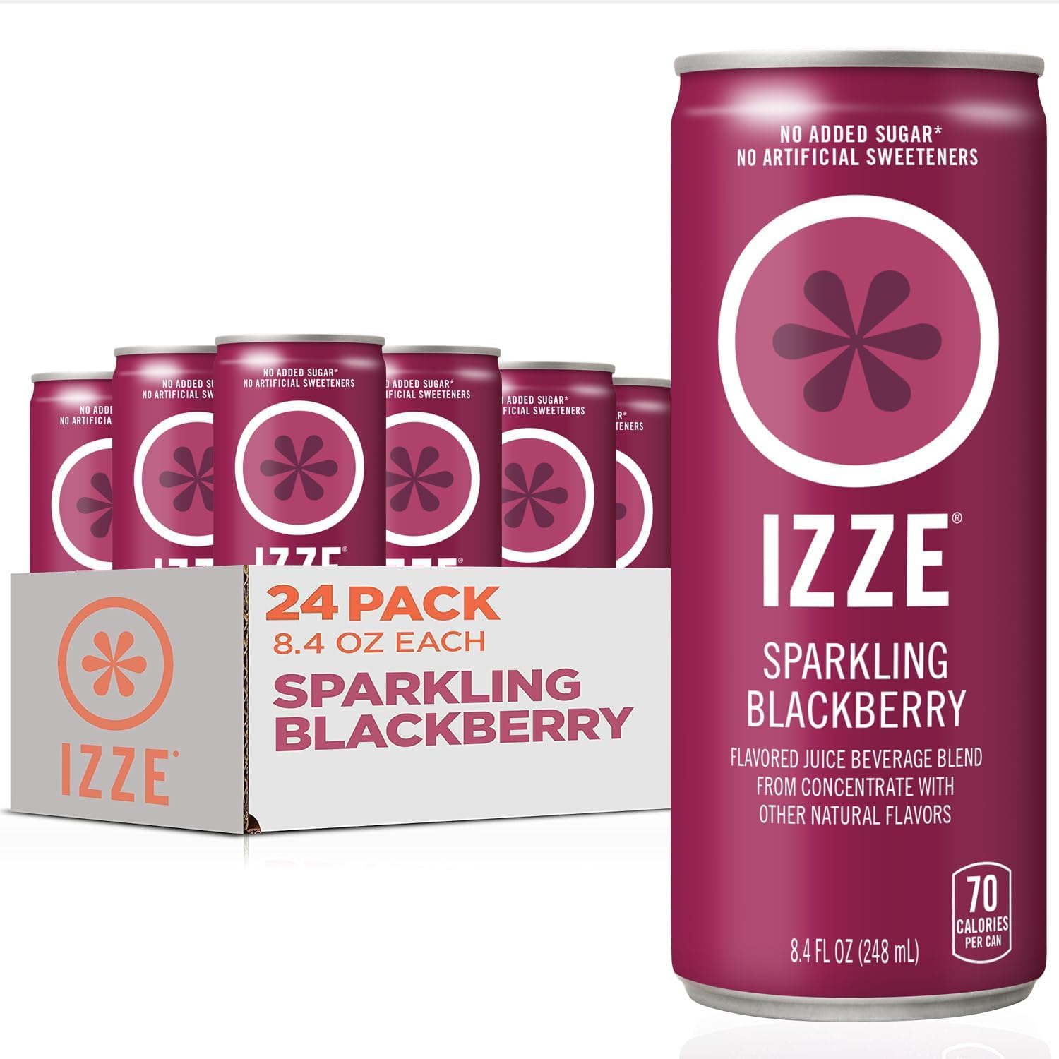 - Sparkling Water Juice Beverage Blend, Blackberry, No Sugar Added, 8.4 FL OZ, 24 Cans