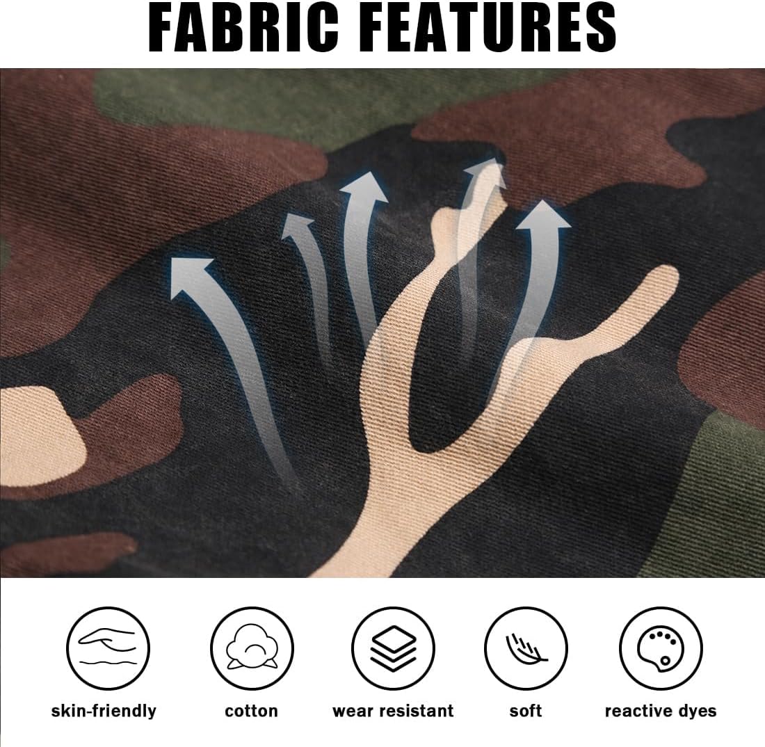 APTRO Men's Camo Cargo Shorts Button Closure Cotton Shorts Multi Button Pockets Casual Shorts 6 Pockets - Image 7