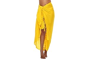 Yellow Sarong Wraps Beach Cover Up Pareo