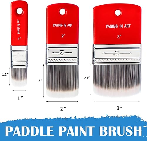 Miniatura 2 de Falling in Art Juego de 3 pinceles Filbert para madera, arte, pinturas de óleo y acrílico (1 pulgada, 2 pulgadas, 3 pulgadas)