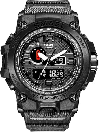 GXHQFJY, orologio analogico digitale da uomo, orologio sportivo,  impermeabile, a LED, digitale, con cronometro, per uomini, Nero , :  Amazon.it: Orologi