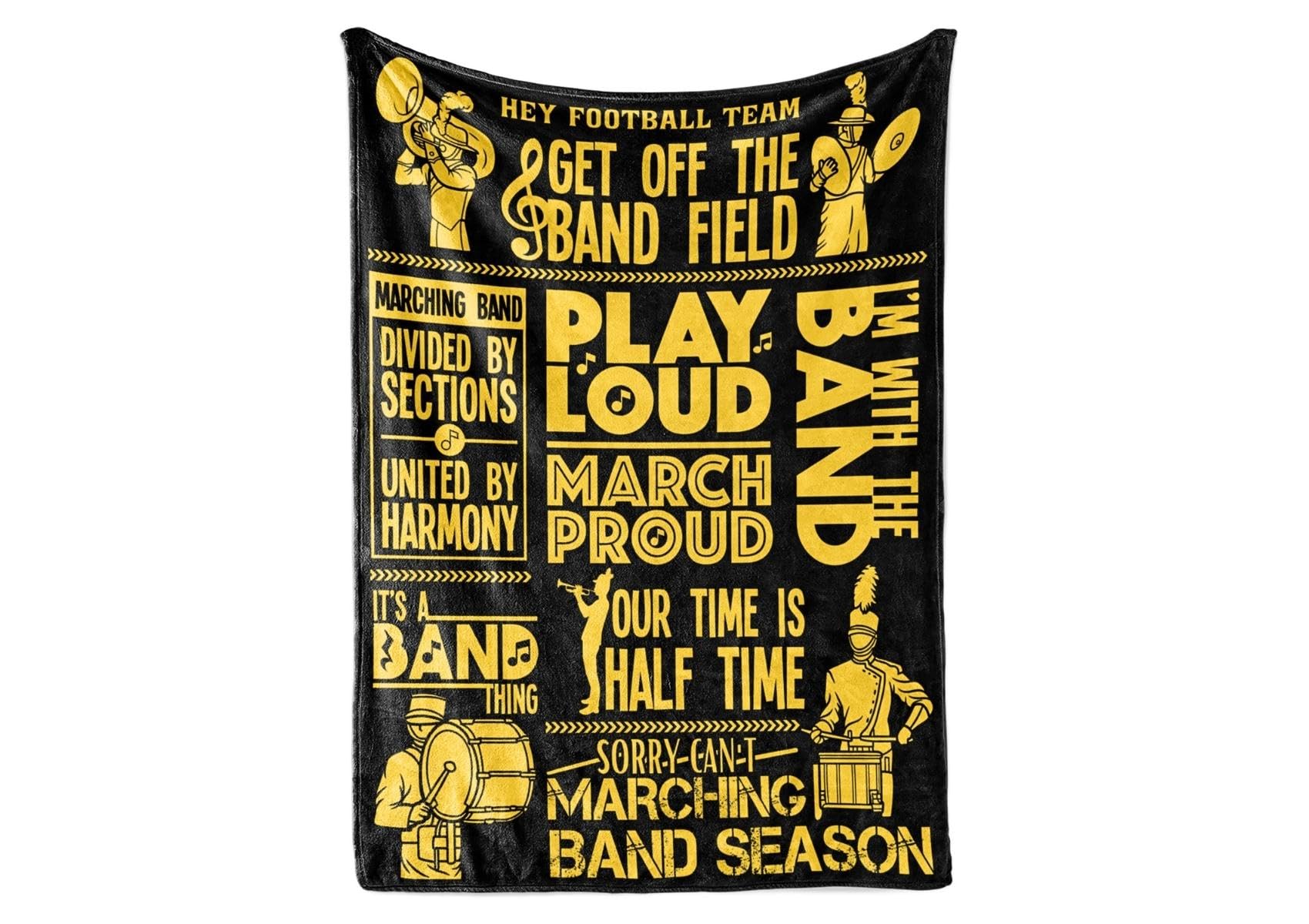 Marching Band Gifts Blanket, Band Flannel Throw Blanket for Men/Women, Funny Unique Birthday for Him/Her