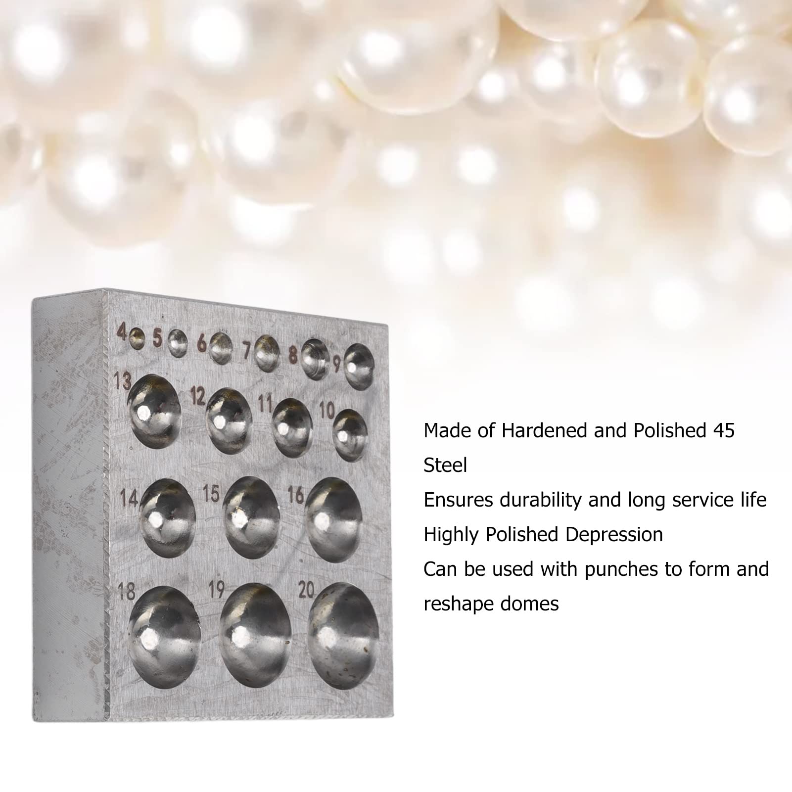 Stahl DAP -Block Halbkreiskreislauf -Metallformwerkzeug Doming Stanzblöcke für Schmuck DAP Blocksteel Blocksteel Doming Blockdoming Die Blockround Blockmetallforming Werkzeug