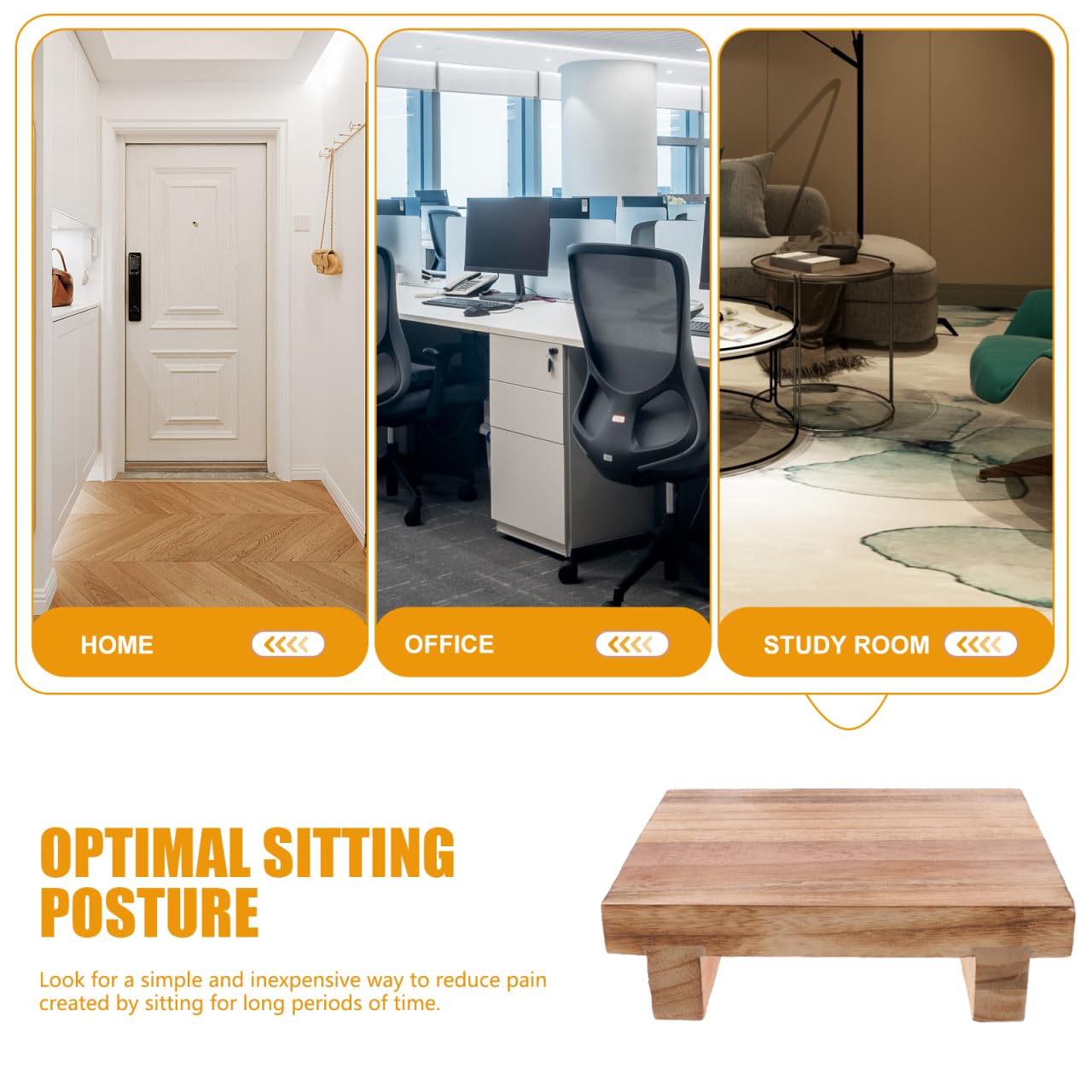 MAGICLULU Elderly Footstool Wood Step Stool Stepping Stool for Adults Bed Foot Rest for Couch Bedside 9.82X7.07X2.75inch