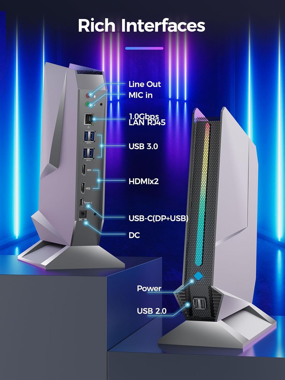 Powerful Mini Gaming PC Intel i7-8750H (up to 4.1GHz), NVIDIA