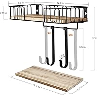 Vista 6 de TJ.MOREE Soporte para tabla de planchar de metal para colgar en la pared, para plancha y tabla de planchar, decoración de cuarto de servicio