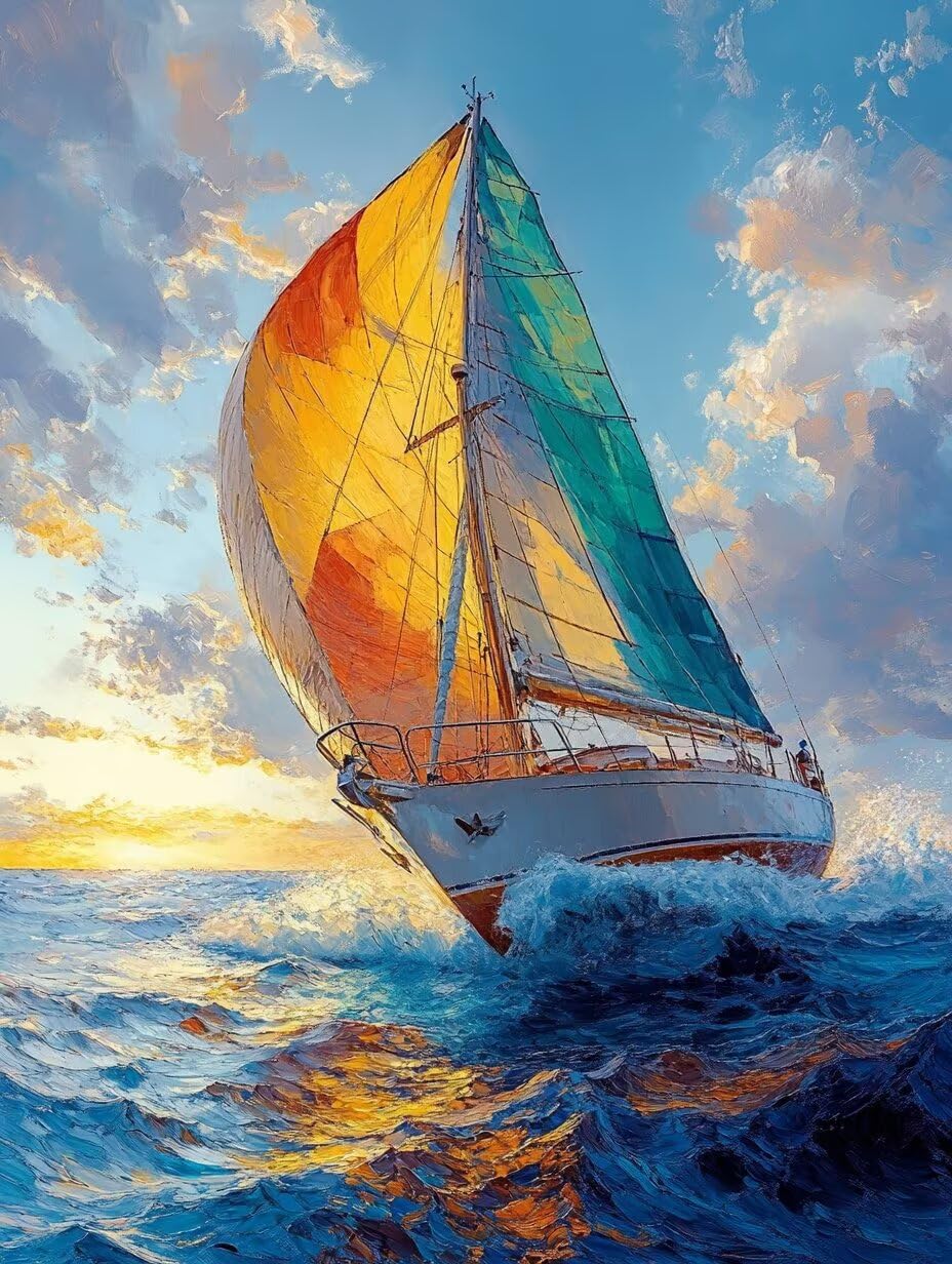 Peinture par Numero Adulte Voilier Peinture Numero Adulte 60x90cm S-G038K
