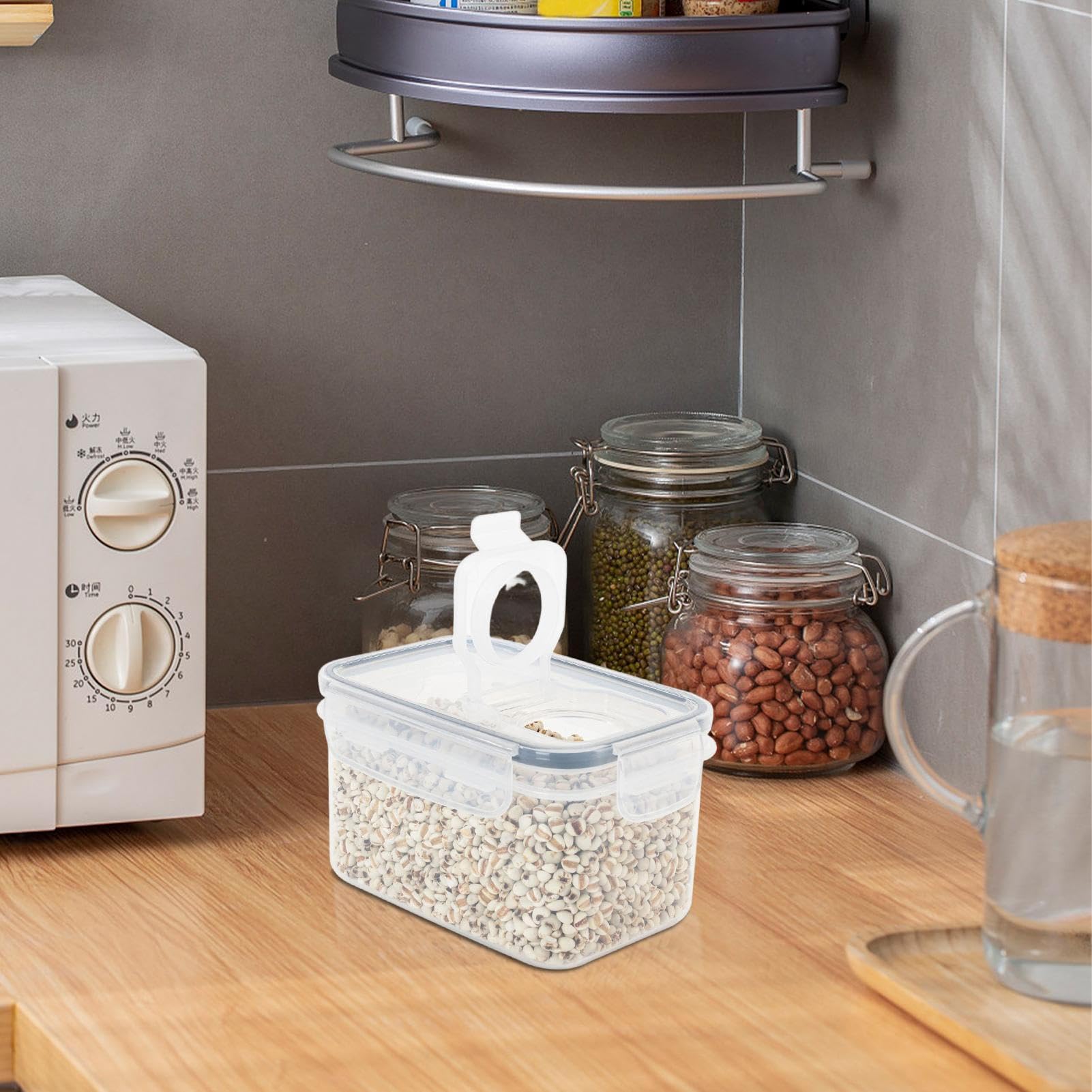 5Piezas Botes Cocina Almacenaje, Recipientes para Alimentos, Contenedores Alimentos Herméticos, Recipientes de Alimentos con Tapa, Contenedores de Almacenamiento de Alimentos para Cereales, Harina