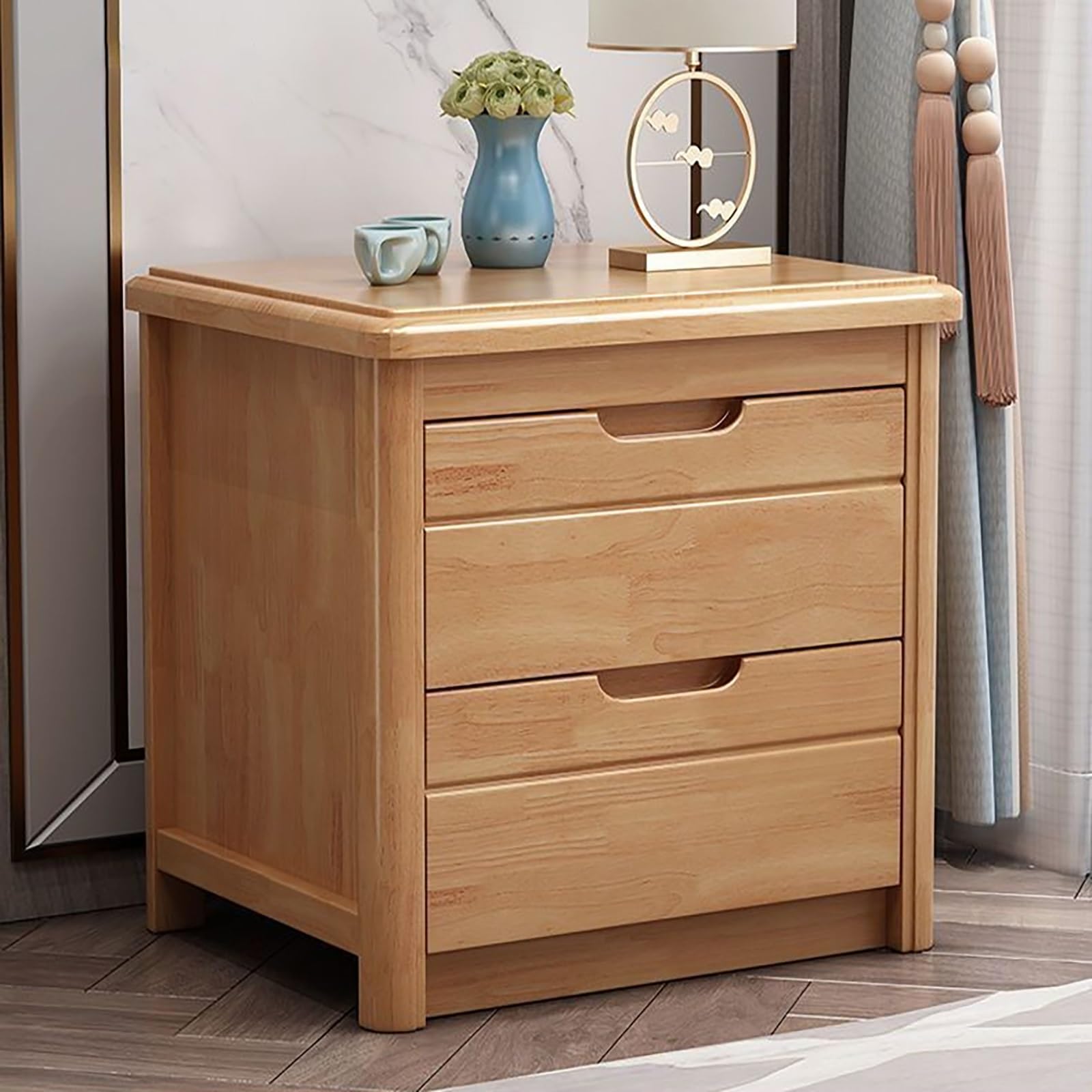 FYIYIEW bedside table, Bedside Table for Home Or College Dorm Night Stands Suitable for Small Spaces(Original Wood,50cm/19.7in)
