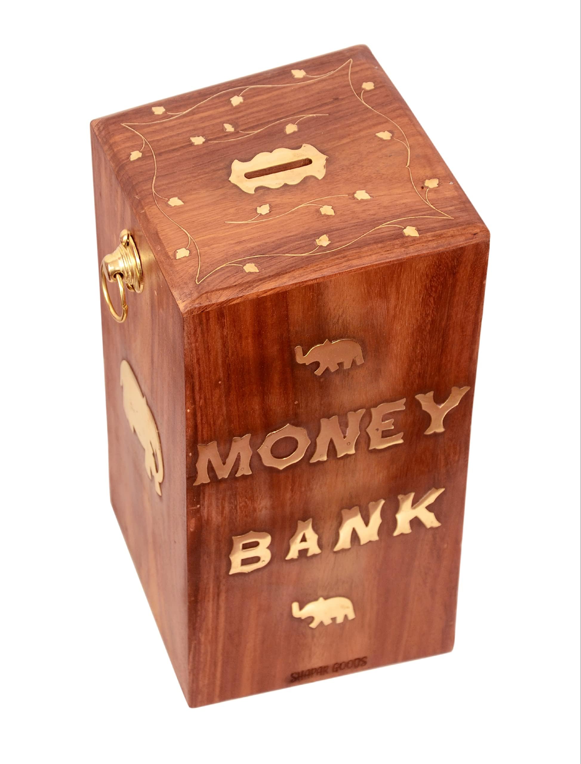 SHAPAR GOODS® Wooden Very Big Size Money Bank with Lock/Very Large Piggy Bank/Size 25 CMS x 14 CMS x 14 CMS (XL) (B09TPZBHS2) Amazon Price History, Amazon Price Tracker