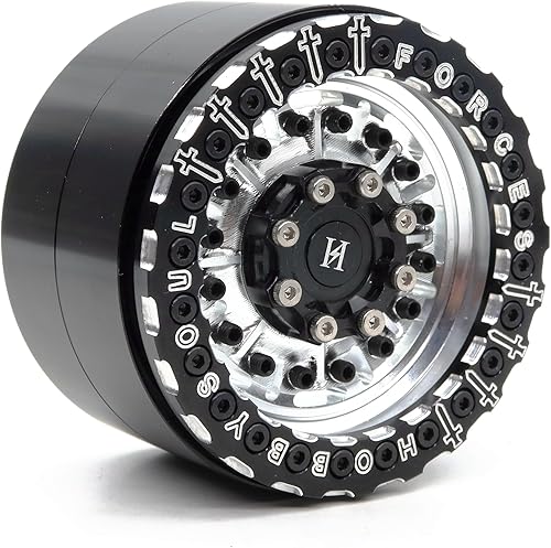 Miniatura 6 de Hobbysoul 2 ruedas RC 2.2 Beadlock 2.2 llantas hexagonales de 0.472in, color dorado y azul, apto para RC Mud Crawler Off Road Truck SCX10 Capra Ryft