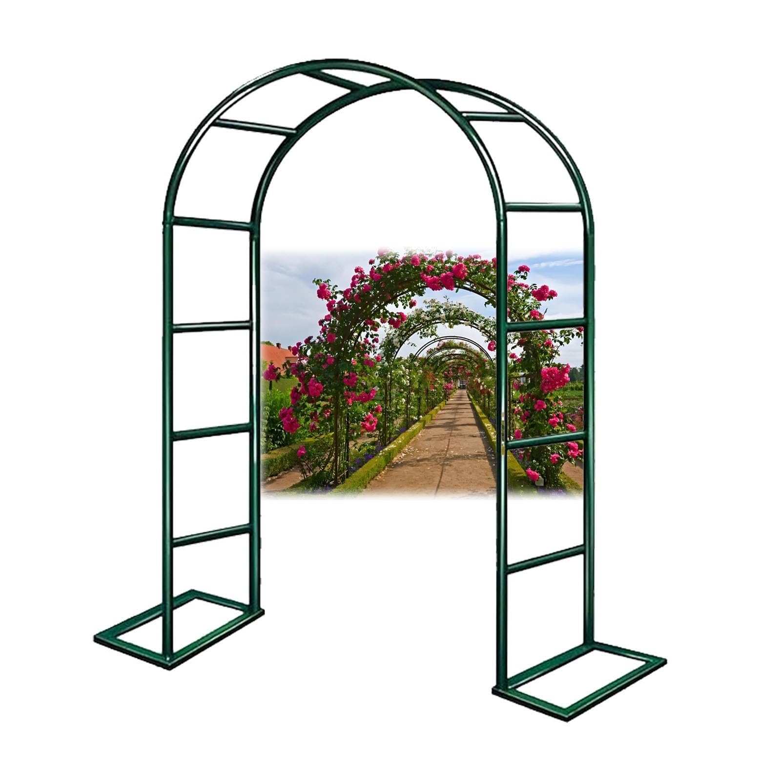 Arco da giardino in metallo per matrimoni, piante rampicanti e cortili, pergolato bianco, 80 x 200 cm, perfetto per decorazioni ed eventi all'aperto