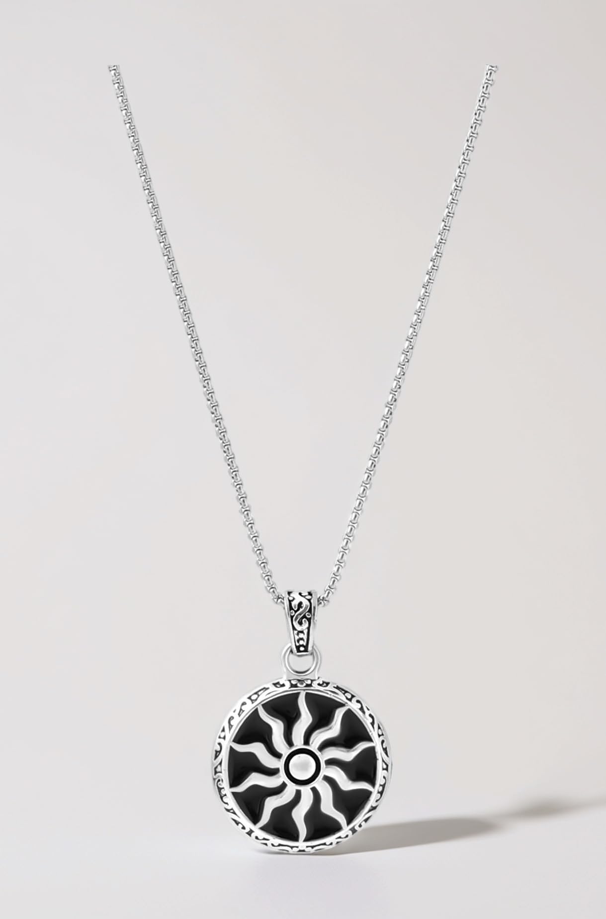 Pendant for Men and Boys Silver Pendants For Men | Stainless Steel Black Pendant Chain for Men | Birthday Gift for Men and Boys Anniversary Gift for Husband
