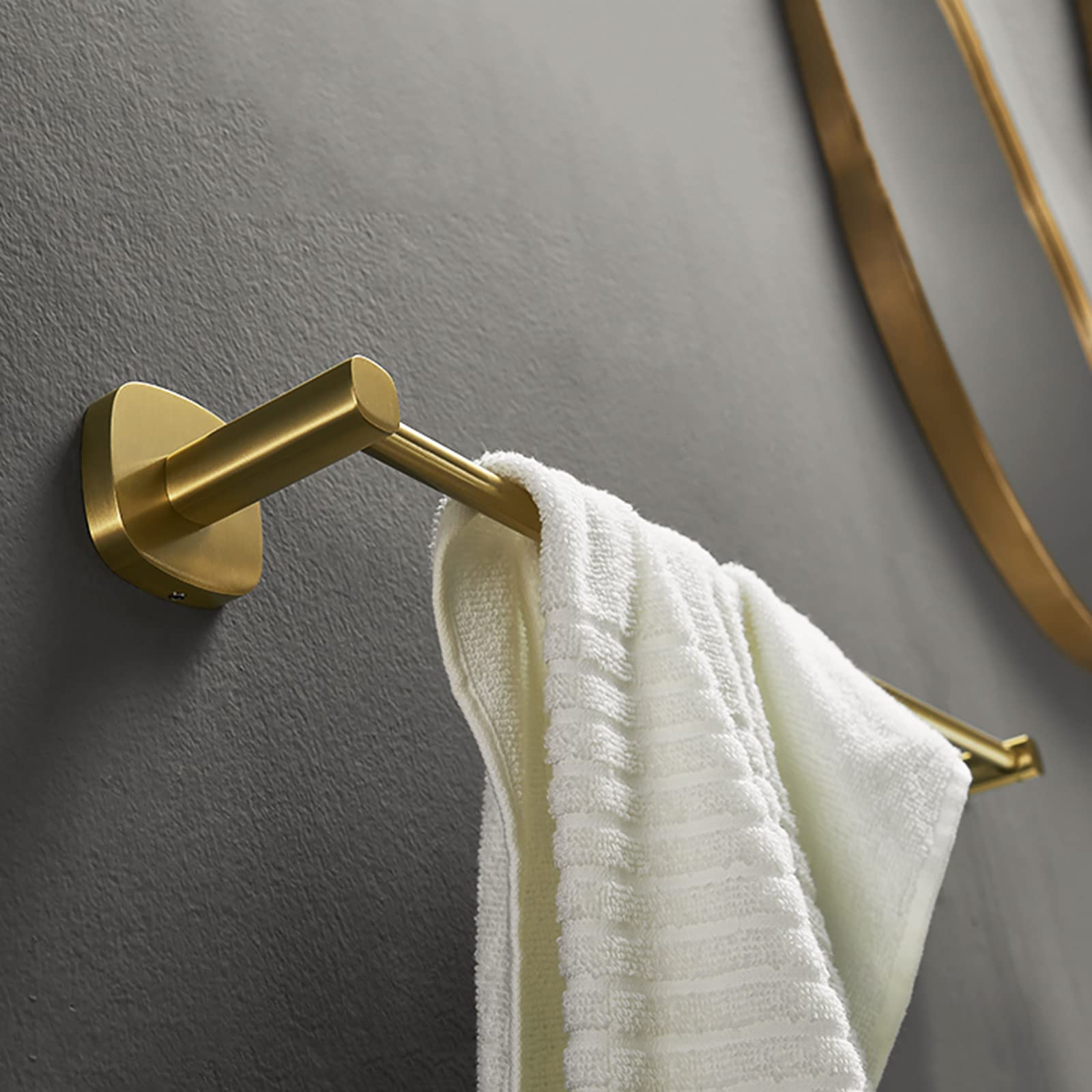Gold Towel Rail Wall Towel Bar Bathroom Towel Holder 60 cm Towel Hanger Avaition Aluminum Brushed Finish NO Drill or by Screws