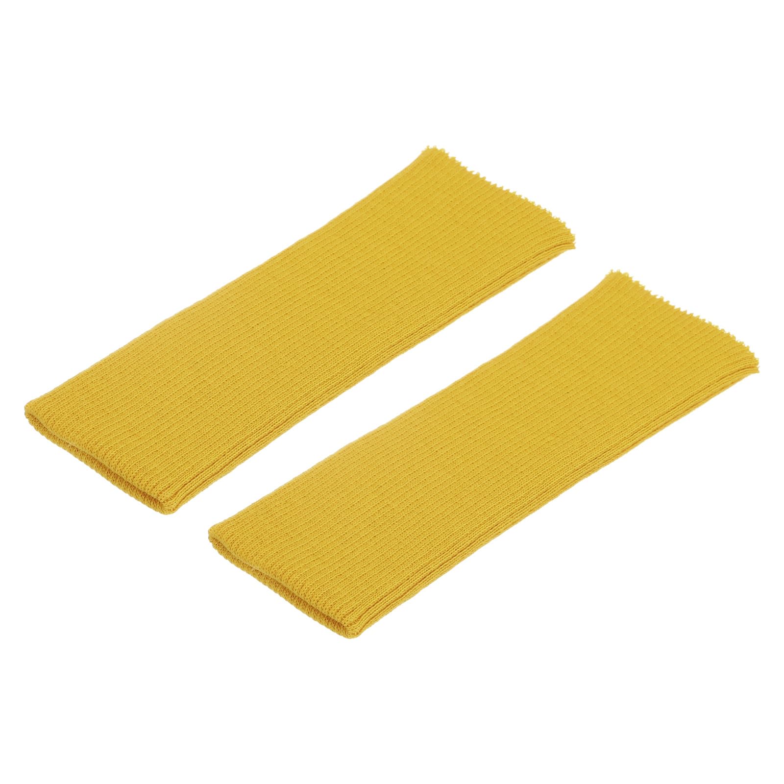QUARKZMAN Elastic Cuffs, Ribbed Cuffs, 40 x 7 cm, Cotton Fabric, Knitted Rib Band, Stretch Cuffs for DIY Sewing, Yellow, 1 Pair